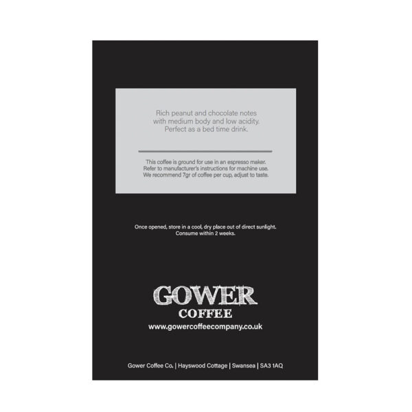 Gower Decaffeinated 1kg GROUND BACK